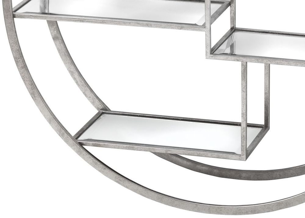 Product photograph of Circular Silver Wall Hanging Large Multi Shelf from Choice Furniture Superstore.