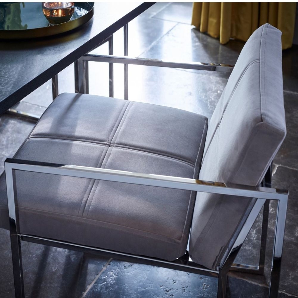 Product photograph of Federico Mushroom Velvet Chair With Black Metal Frame from Choice Furniture Superstore.