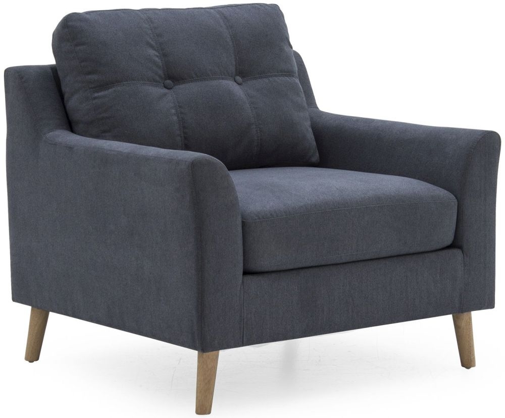 Product photograph of Vida Living Olten Charcoal Fabric Armchair from Choice Furniture Superstore.