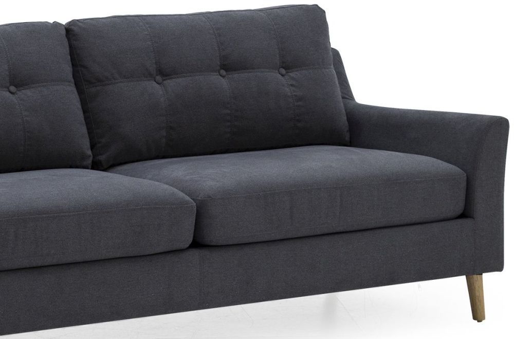 Product photograph of Vida Living Olten Charcoal Fabric 3 Seater Sofa from Choice Furniture Superstore.