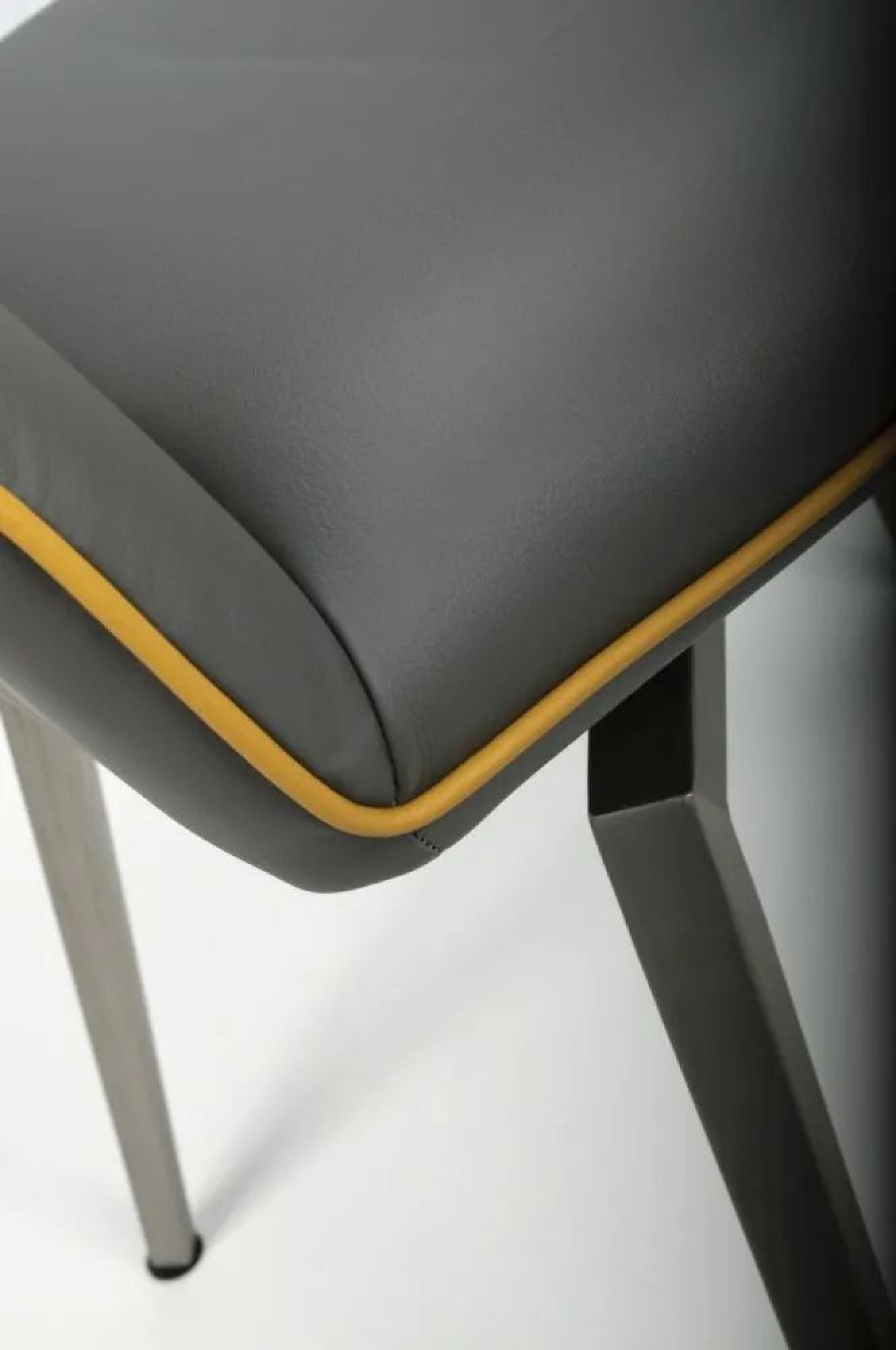 Product photograph of Set Of 2 Mako Graphite Leather Effect Swivel Dining Chair from Choice Furniture Superstore.