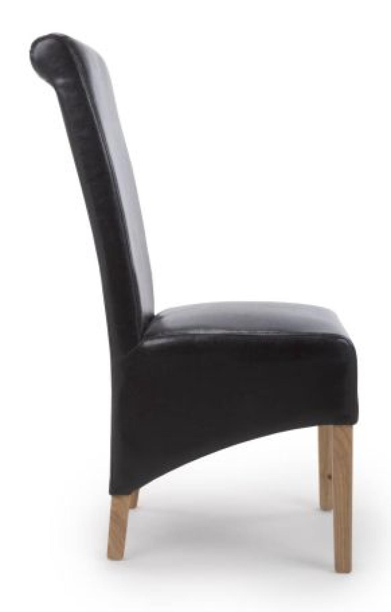 Product photograph of Set Of 2 Krista Bonded Black Leather Roll Back Dining Chair from Choice Furniture Superstore.