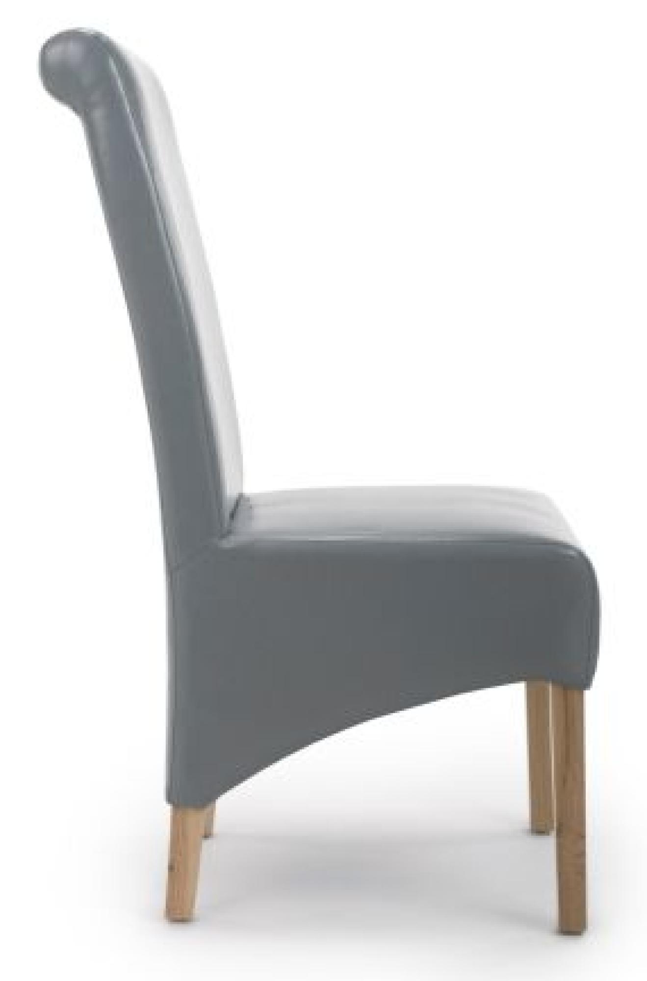 Product photograph of Set Of 2 Krista Bonded Grey Leather Roll Back Dining Chair from Choice Furniture Superstore.