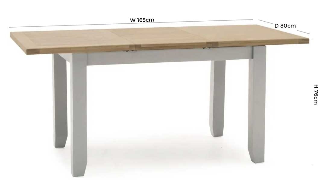 Product photograph of Vida Living Ferndale Grey Painted 4 Seater Extending Dining Table from Choice Furniture Superstore.