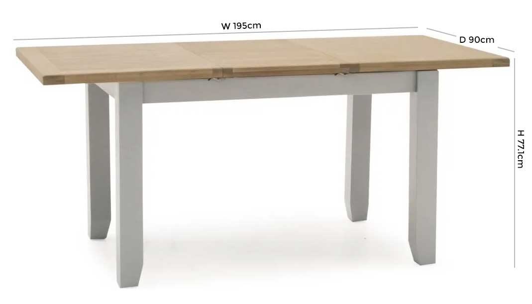 Product photograph of Vida Living Ferndale Grey Painted 6 Seater Extending Dining Table from Choice Furniture Superstore.