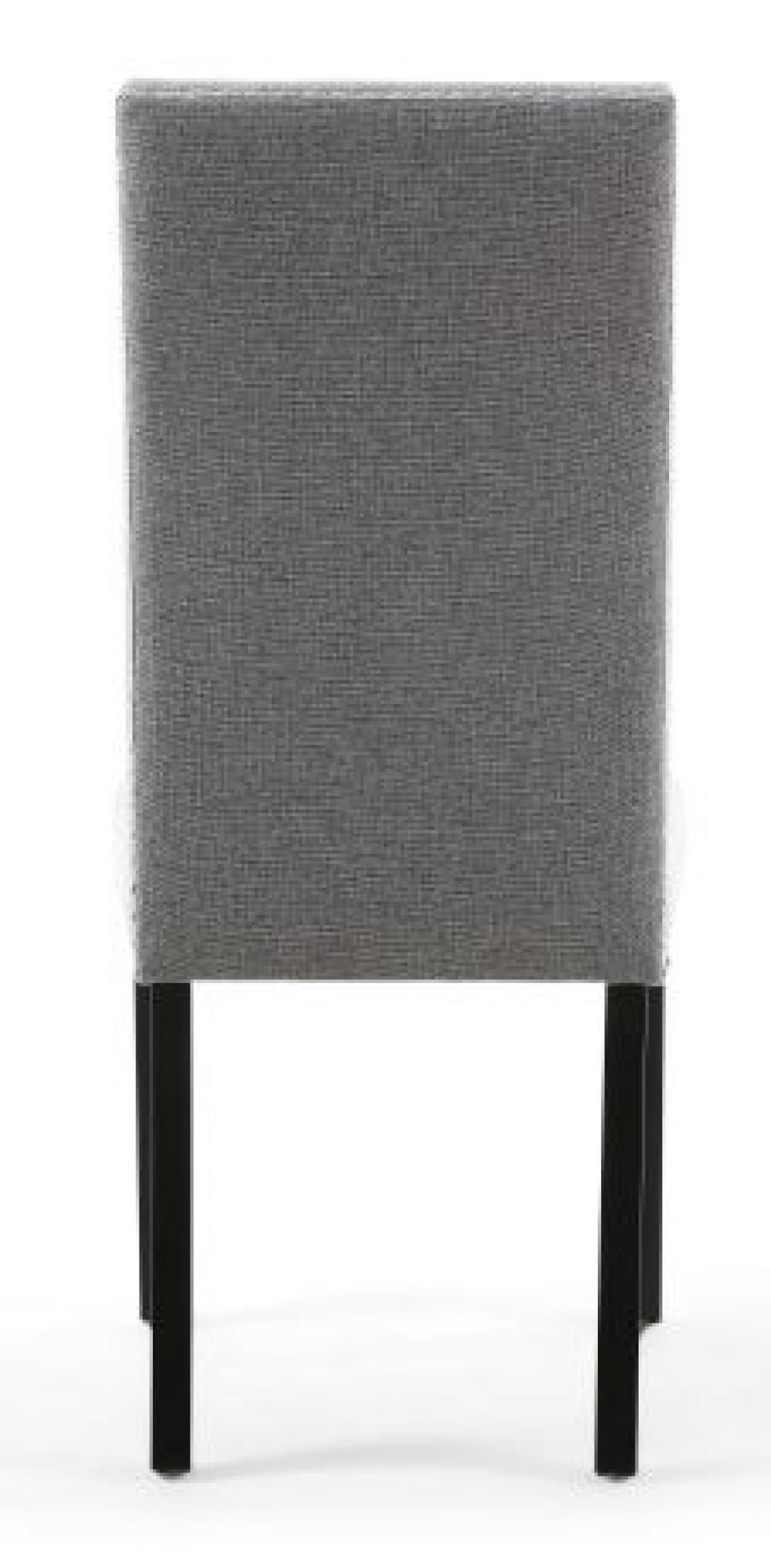 Product photograph of Set Of 2 Randall Stud Detail Linen Effect Silver Grey Dining Chair In Black Legs from Choice Furniture Superstore.