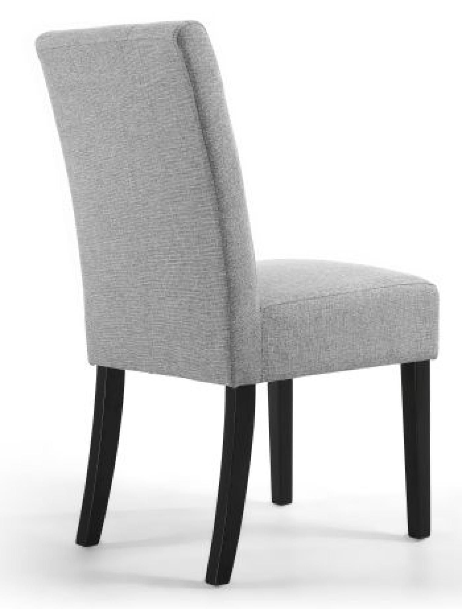 Product photograph of Set Of 2 Moseley Stitched Waffle Silver Grey Linen Effect In Black Fabric Dining Chair from Choice Furniture Superstore.