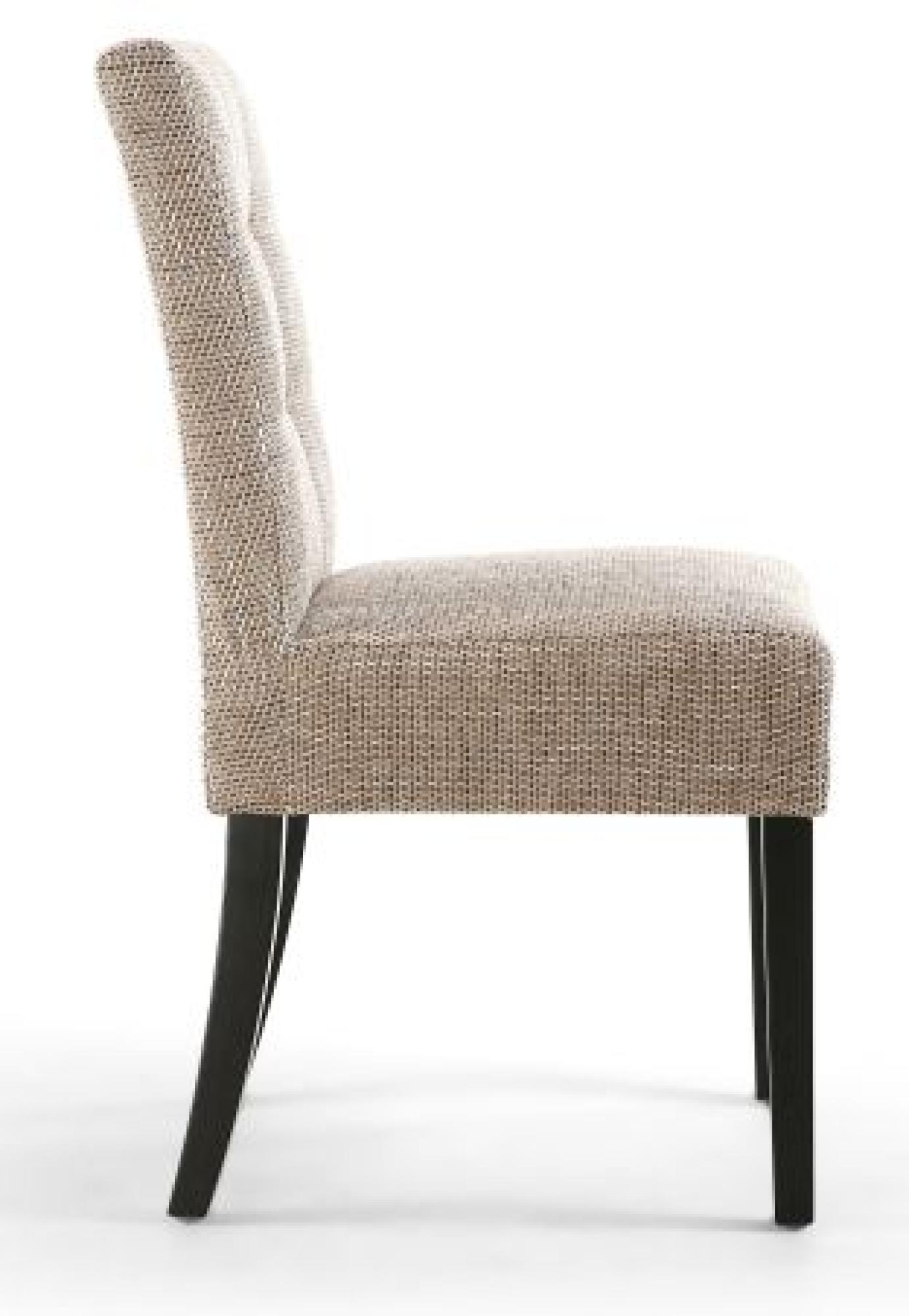 Product photograph of 2 X Moseley Stitched Waffle Tweed Oatmeal Dining Chair In Black Legs from Choice Furniture Superstore.