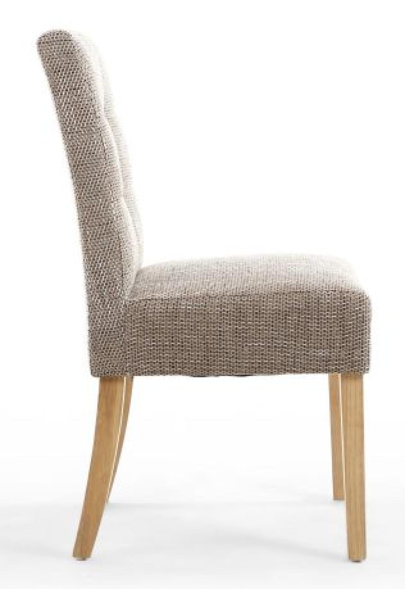 Product photograph of 2 X Moseley Stitched Waffle Tweed Oatmeal Dining Chair In Natural Legs from Choice Furniture Superstore.