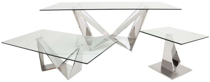 Product photograph of Alanson Coffee Table - Glass And Chrome from Choice Furniture Superstore.