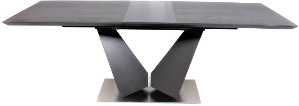 Product photograph of Joyce Grey Ceramic Butterfly Extending Dining Table from Choice Furniture Superstore.