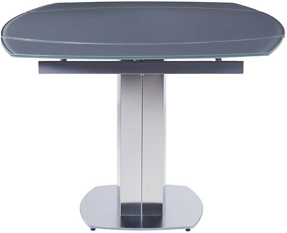 Product photograph of Olivia Grey Twist Motion Extending Dining Table from Choice Furniture Superstore.