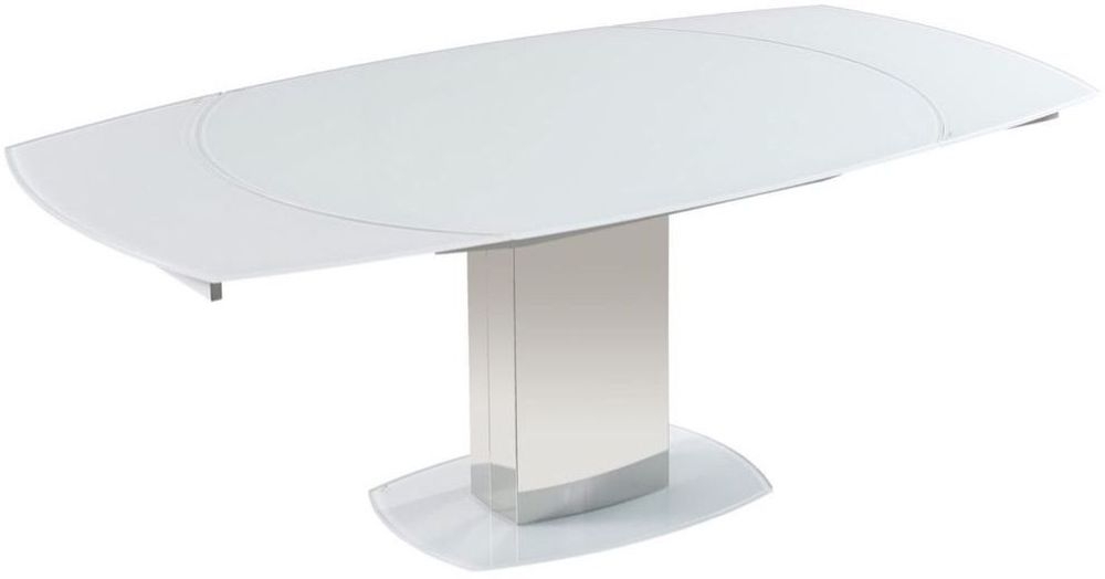Product photograph of Kenton Glass Twist Motion Extending Dining Table from Choice Furniture Superstore.