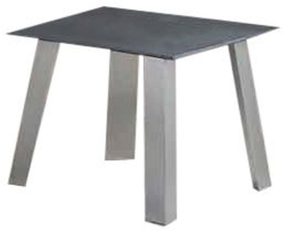 Product photograph of Dennis Grey Ceramic And Chrome Side Table from Choice Furniture Superstore.