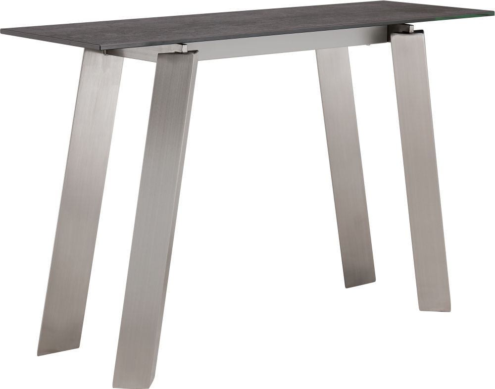 Product photograph of Dennis Grey Ceramic And Chrome Console Table from Choice Furniture Superstore.