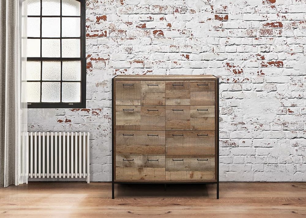Product photograph of Urban Rustic Merchant 12 Drawer Chest from Choice Furniture Superstore.