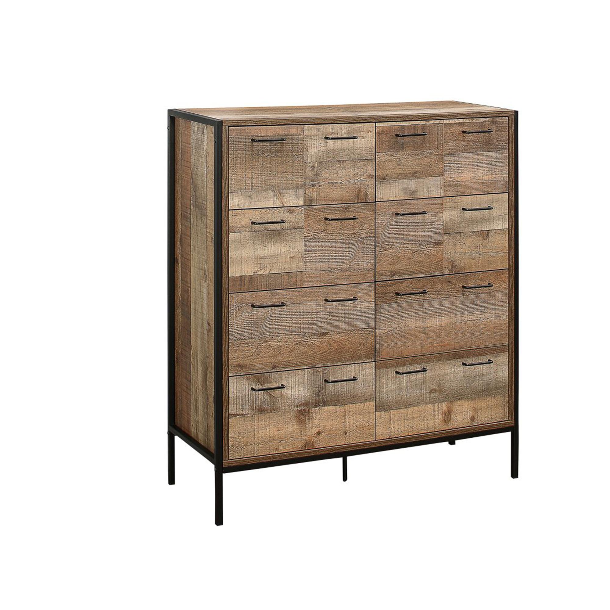 Rustic Style Drawer Fronts Urban Rustic Wood Effect Industrial Style Multi Drawer Chest