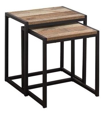 Product photograph of Birlea Urban Rustic Nest Of Tables With Metal Frame from Choice Furniture Superstore.