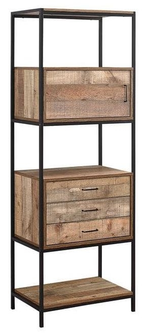 Product photograph of Birlea Urban Rustic Shelving Unit With Metal Frame from Choice Furniture Superstore.