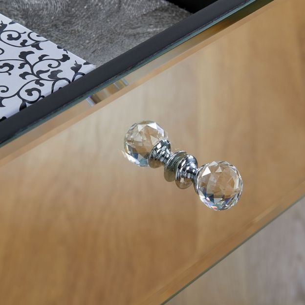 Product photograph of Palermo Mirrored 2 Drawer Bedside Cabinet from Choice Furniture Superstore.