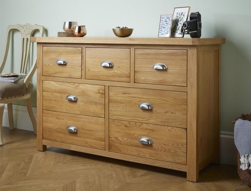 Product photograph of Woburn Rustic Oak 4 3 Drawer Chest from Choice Furniture Superstore.