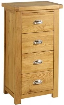 Product photograph of Woburn Rustic Oak 4 Drawer Tall Chest from Choice Furniture Superstore.