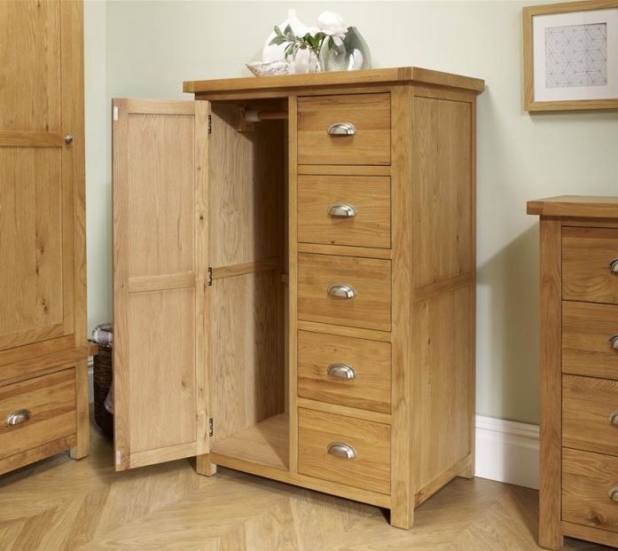 Product photograph of Birlea Woburn Oak 1 Door 5 Drawer Wardrobe from Choice Furniture Superstore.