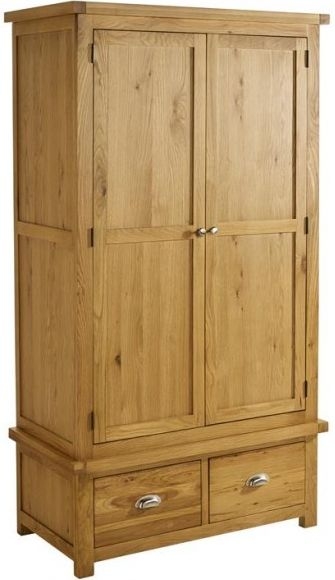 Product photograph of Woburn Rustic Oak 2 Doos 2 Drawer Wardrobe from Choice Furniture Superstore.