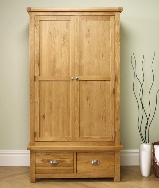 Product photograph of Woburn Rustic Oak 2 Doos 2 Drawer Wardrobe from Choice Furniture Superstore.