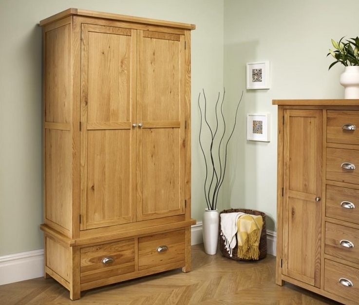 Product photograph of Woburn Rustic Oak 2 Doos 2 Drawer Wardrobe from Choice Furniture Superstore.