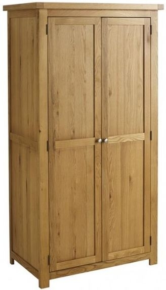 Product photograph of Woburn Rustic Oak Plain 2 Door Wardrobe from Choice Furniture Superstore.