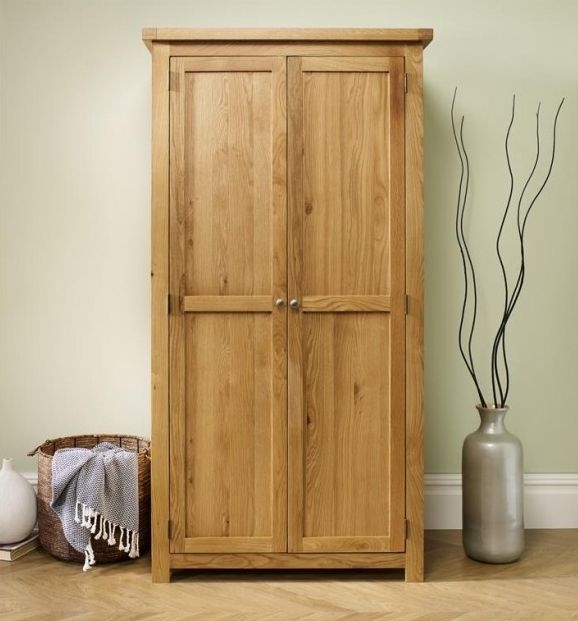 Product photograph of Woburn Rustic Oak Plain 2 Door Wardrobe from Choice Furniture Superstore.