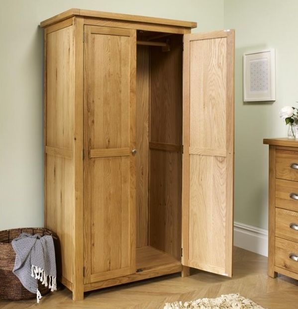 Product photograph of Woburn Rustic Oak 2 Door Wardrobe from Choice Furniture Superstore.