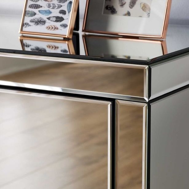 Product photograph of Seville Mirrored 4 Drawer Chest from Choice Furniture Superstore.