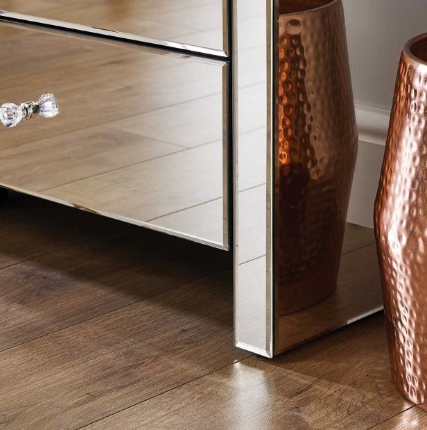 Product photograph of Seville Mirrored 4 Drawer Chest from Choice Furniture Superstore.