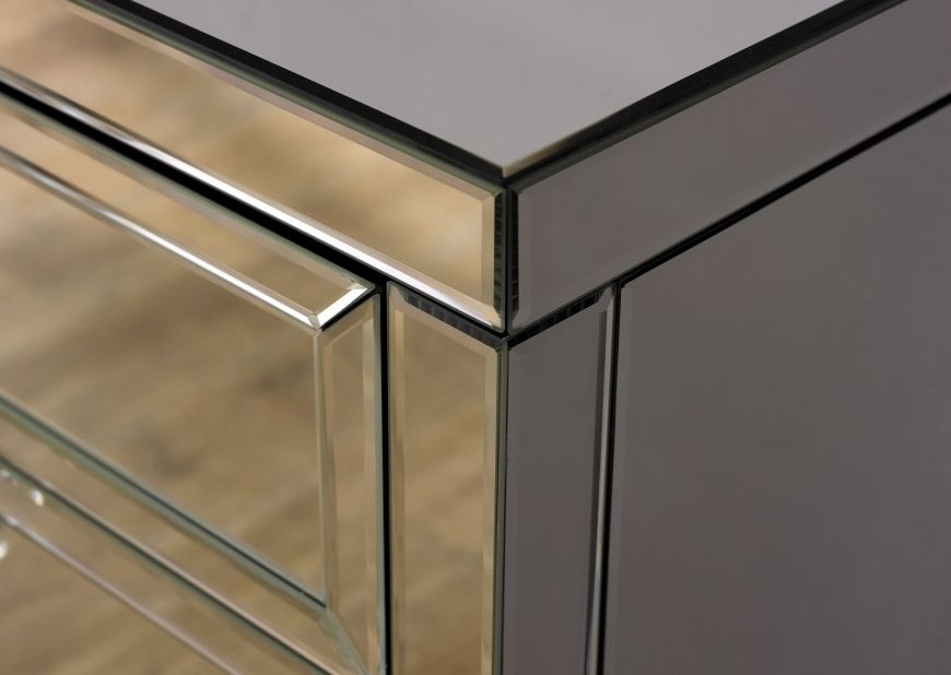 Product photograph of Valencia Mirrored 3 Drawer Bedside Cabinet from Choice Furniture Superstore.
