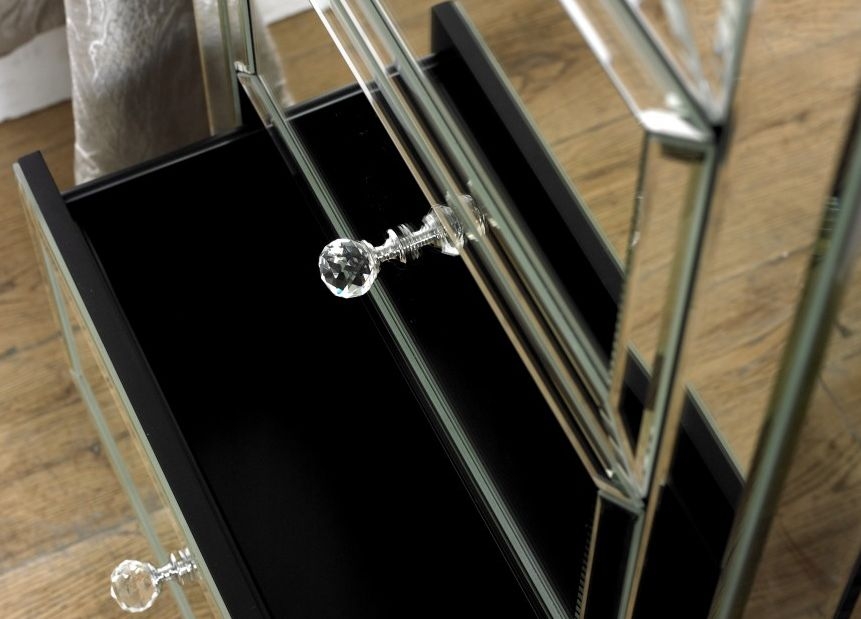 Product photograph of Valencia Mirrored 5 Drawer Chest from Choice Furniture Superstore.