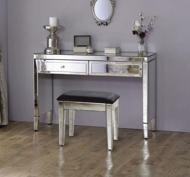 Product photograph of Valencia Mirrored Stool from Choice Furniture Superstore.