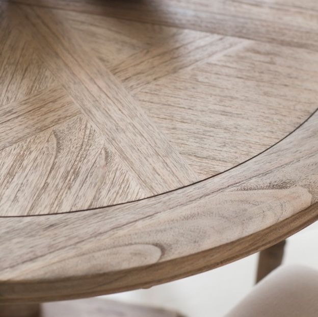 Product photograph of Mustique Wooden Round 4 Seater Extending Dining Table from Choice Furniture Superstore.