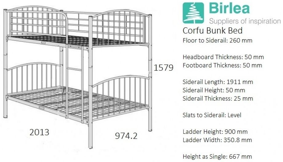 Product photograph of Birlea Corfu Silver Metal Bunk Bed from Choice Furniture Superstore.
