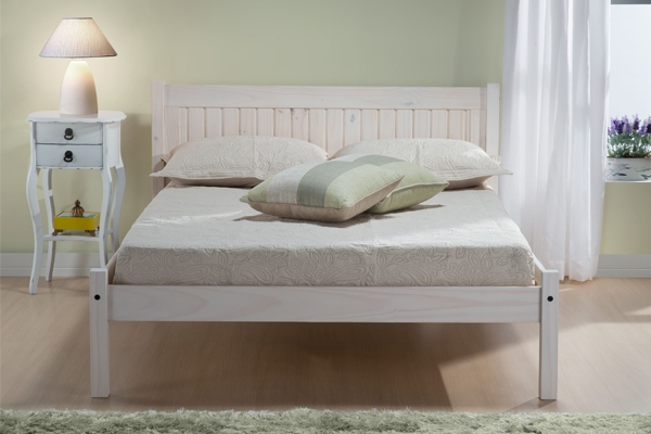 Product photograph of Rio White Washed Pine Bed from Choice Furniture Superstore.