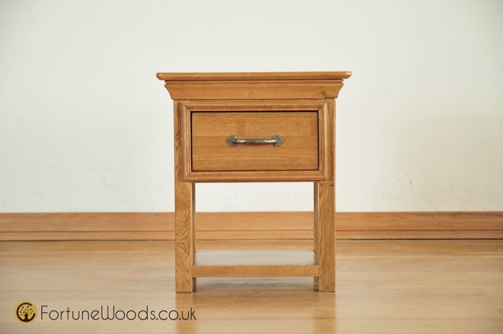 Product photograph of Lyon Oak Bedside Table from Choice Furniture Superstore.