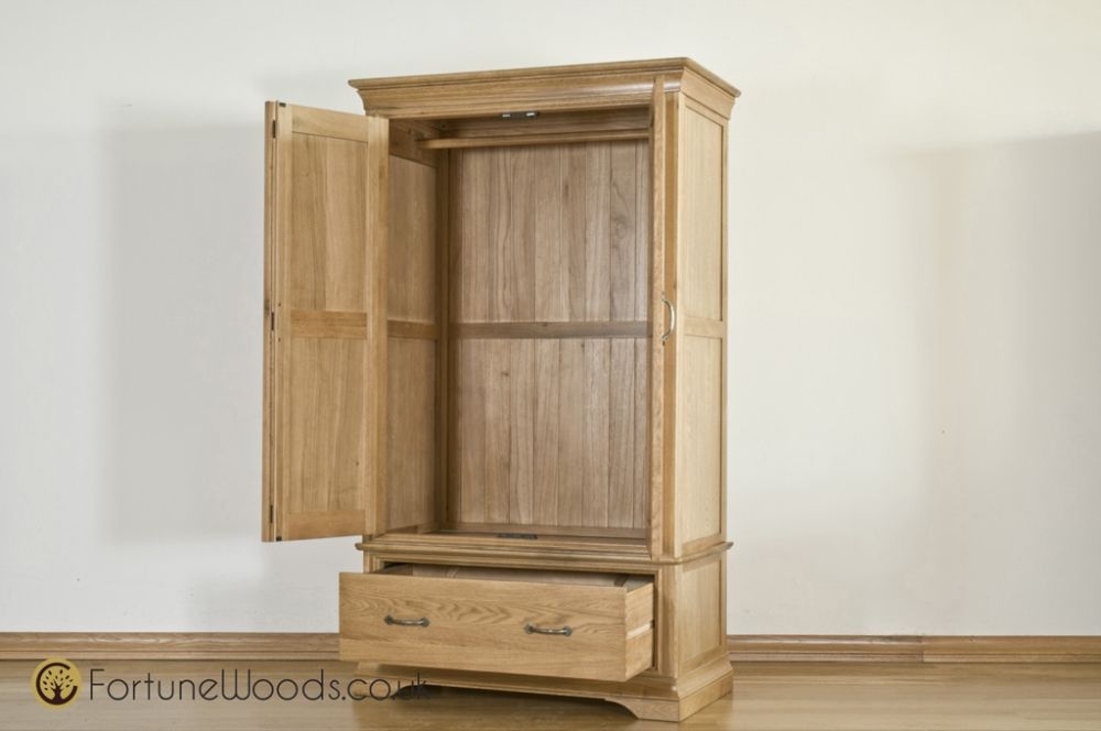 Product photograph of Lyon Oak 2 Door 1 Drawer Wardrobe from Choice Furniture Superstore.