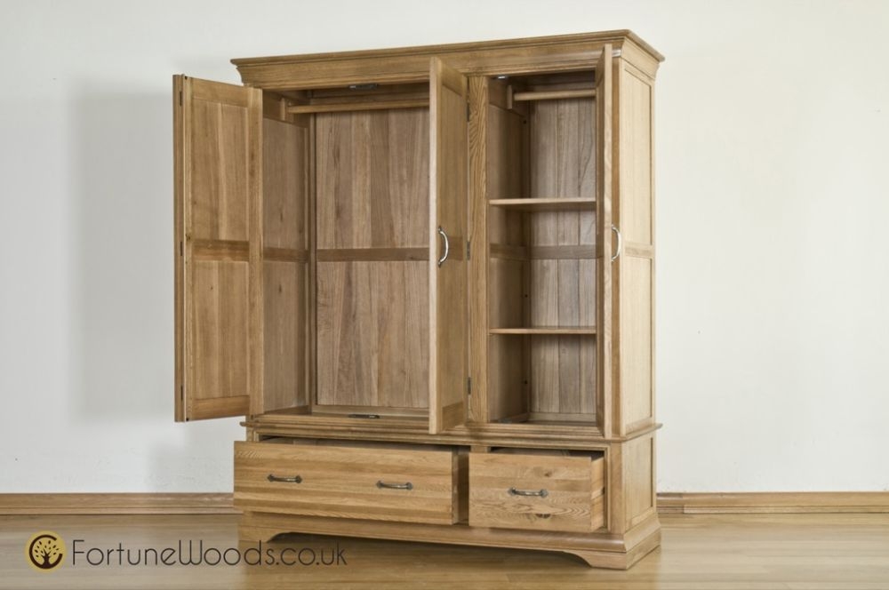 Product photograph of Lyon Oak 3 Door 2 Drawer Wardrobe from Choice Furniture Superstore.