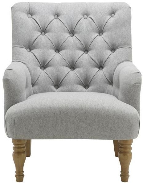 Product photograph of Padstow Fabric Button Back Occasional Armchair - Comes In Grey And Wheat Options from Choice Furniture Superstore.