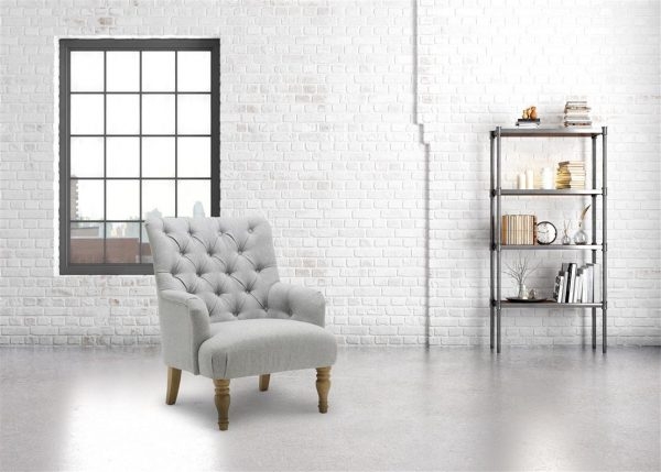 Product photograph of Padstow Grey Fabric Armchair from Choice Furniture Superstore.