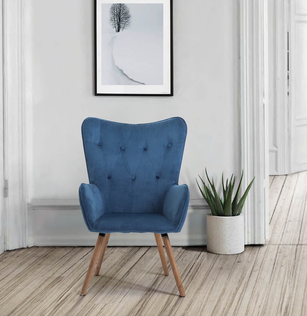 Product photograph of Birlea Midnight Blue Willow Armchair from Choice Furniture Superstore.
