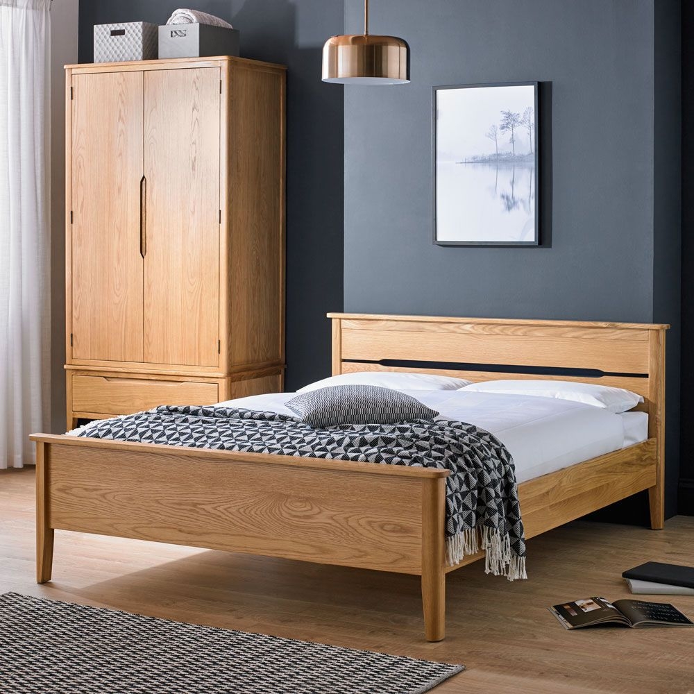 Product photograph of Bresca Scandi Style Oak Bed Frame Low Foot End - Curved Edges from Choice Furniture Superstore.