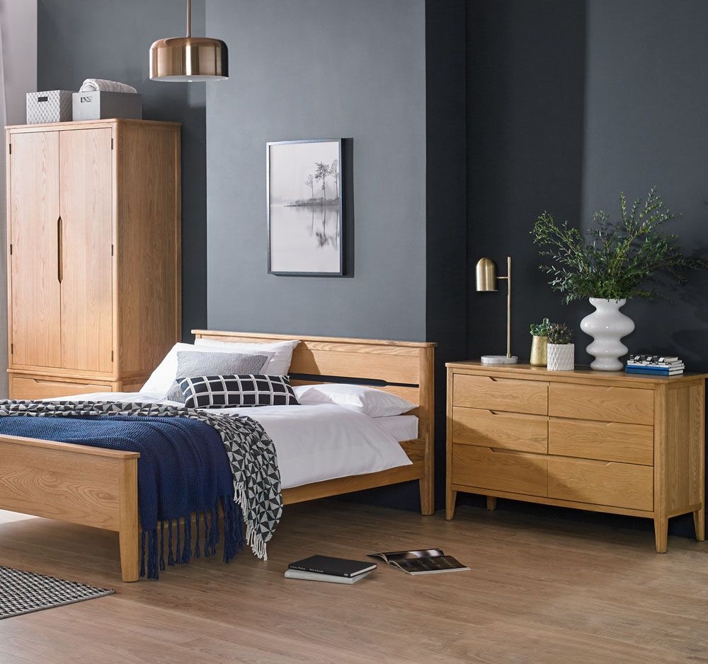 Product photograph of Bresca Scandi Style Oak Wide Chest 2 2 Drawers - Curved Edges from Choice Furniture Superstore.