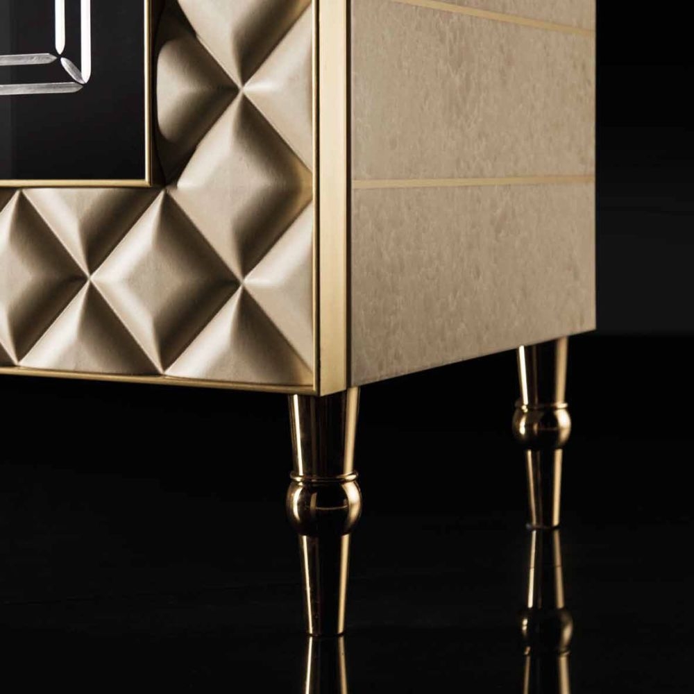 Arredoclassic Adora Sipario Italian Cream 2 Glass Door CFS